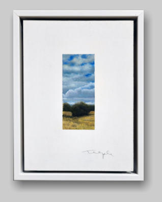 Bill Teeple, Oil on gesso panel, 4 x 1.75” image, 9 x 7” frame, 2023