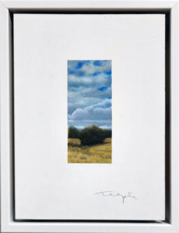 Bill Teeple, Oil on gesso panel, 4 x 1.75” image, 9 x 7” frame, 2023