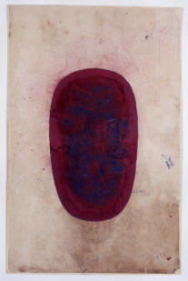 Anonymous: tantric painting, Shiva Linga, 1979-3 Jaïpur, unspecified paint on found paper, 13¾ x 9".